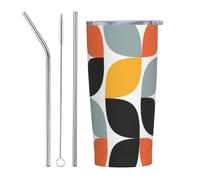 Tazza da viaggio isolata sottovuoto in acciaio inossidabile, colorata, unica e alla moda, con coperchio a prova di perdite, isolamento a doppia parete, opzioni di cannuccia e spazzola per la pulizia