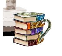 Tazza da viaggio per caffè | Tazza di libro dipinto | Design del libro dipinto in 3D retrò tazze di vino in | Novelty Reading Coffee Cup | Taglie di bevande a presa comoda per bevande per amante