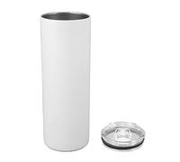 Tazza da viaggio sottile con isolamento sottovuoto a doppia parete in acciaio inossidabile 304, 600 ml, per attività all'aperto e uso notturno (Da bianco a verde)