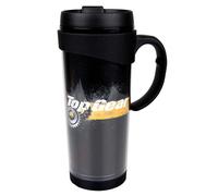 Tazza da viaggio stilizzata dal design Top Gear nero e giallo altamente collezio