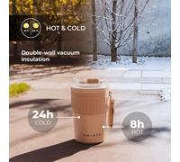 Tazza da viaggio termica CHiATO Home hotSIP Choco Brown, 400 ml - Marrone