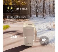 Tazza da viaggio termica CHiATO Home hotSIP Oat Cream, 400 ml - Crema