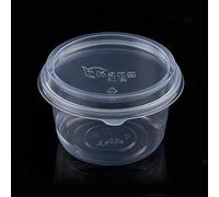 Tazza da zuppa da 360 ml, trasparente, in plastica, con coperchio, in plastica, rotonda, per insalata, trasparente, per pentole Deli, da portare con sé, ristoranti, salse spezie, 30 pezzi