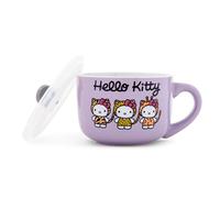 Tazza Da Zuppa In Ceramica Hello Kitty Sanrio Con Coperchio Ventilato Da 24 Once