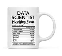 Tazza Data Scientist Nutritional Facts Thank Tazza con Scritta Colazione 2 | pezzi-330ml Simpatico Tazzine Caffe Elegante Tazzine Caffè Mestieri Ufficio
