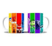 Tazza Del Retro con tutte le emozioni - Regalo per ragazzi e ragazze fan dei cartoni animati Del Retro Triste, Gioia, Ansia... | Ceramica 355ml (Colore)