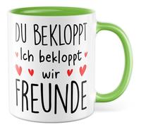 Tazza dell'amicizia regalo con scritta in lingua tedesca "Ich bekloppt - Amici Amori Famiglia Team Lavoro Idea Regalo Fidanzato Collegin Humor Tazza Caffè Tazza