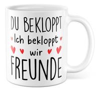 Tazza dell'amicizia regalo con scritta in lingua tedesca "Ich bekloppt - Amici Amori Famiglia Team Lavoro Idea Regalo Fidanzato Collegin Humor Tazza Caffè Tazza