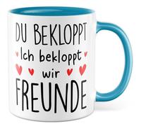 Tazza dell'amicizia regalo con scritta in lingua tedesca "Ich bekloppt - Amici Amori Famiglia Team Lavoro Idea Regalo Fidanzato Collegin Humor Tazza Caffè Tazza