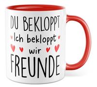 Tazza dell'amicizia regalo con scritta in lingua tedesca "Ich bekloppt - Amici Amori Famiglia Team Lavoro Idea Regalo Fidanzato Collegin Humor Tazza Caffè Tazza