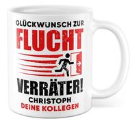 Tazza di addio regalo di congratulazioni per fuga traditore!, tazza da caffè annullamento lavoro ufficio team personalizzabile, idea regalo sarcasmo umorismo scherzo divertente