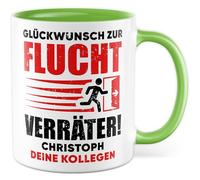 Tazza di addio regalo di congratulazioni per fuga traditore!, tazza da caffè annullamento lavoro ufficio team personalizzabile, idea regalo sarcasmo umorismo scherzo divertente
