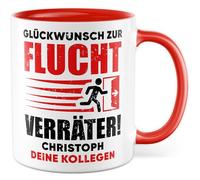 Tazza di addio regalo di congratulazioni per fuga traditore!, tazza da caffè annullamento lavoro ufficio team personalizzabile, idea regalo sarcasmo umorismo scherzo divertente