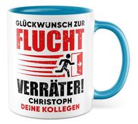Tazza di addio regalo di congratulazioni per fuga traditore!, tazza da caffè annullamento lavoro ufficio team personalizzabile, idea regalo sarcasmo umorismo scherzo divertente