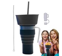 Tazza di bevanda snack - 600 ml di tazze da consumo di silicone pieghevoli con tazza multifunzionale di grande capacità per il cinema | Viaggi, lavoro di protezione contro il