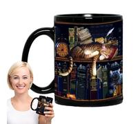 Tazza di caffè amante dei libri - 350 ml di libreria della biblioteca nera tazza con tema di lettura | Regalo per la tazza di tè bookish per bibliotecari, scrittori, mamme e lettori avidi - p