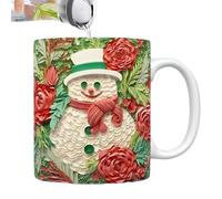Tazza di caffè di Natale, tazza da viaggio in ceramica di Natale,Tazza di pupazzo di neve di Natale del tè in ceramica - Tazza in ceramica di caffè di Natale per acqua di birra di succo di zuppa di