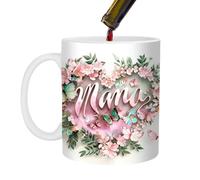 Tazza di caffè mamma, tazze di mamma per le donne | Tazza d'acqua in ceramica Madre | Elegante motivo floreale Apprezzamento tazza di tè per gli amanti del tè Figlia figlio new mamme femmina