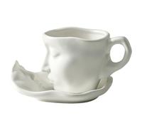 Tazza di caffè viso, tazze da bacio | SETTRASE TEETASSE TEETASSE, 100 ml di design di coppia di baci in ceramica, arte astratta, tazza di tè, bacio, amante, viso, scultura, tazza di caffè