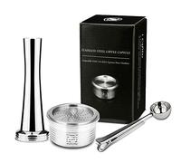 Tazza di capsule di caffè riutilizzabile Tazze per cialde in cap sule di ca ffè in acciaio inox Tazza da ca ffè riutilizzabile per caffè espresso Compatibile La va zza (Tamper + Cap sule + Cucchiaio)