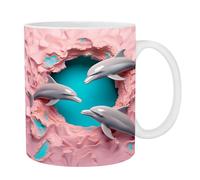 Tazza Di Ceramica Di Ceramica Delfín - Decorazione 3d, Tazze Notizie | Decorativo Con Sollievo Realistico E Finitura Dettagliata Utilizzato In Incontri Casuali, Piccoli