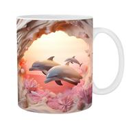 Tazza Di Ceramica Di Ceramica Delfín - Decorazione 3d, Tazze Notizie | Decorativo Con Sollievo Realistico E Finitura Dettagliata Utilizzato In Incontri Casuali, Piccoli
