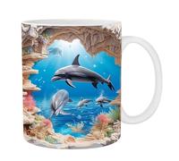 Tazza Di Ceramica Di Ceramica Delfín - Decorazione 3d, Tazze Notizie | Decorativo Con Sollievo Realistico E Finitura Dettagliata Utilizzato In Incontri Casuali, Piccoli