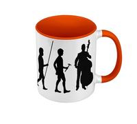 Tazza di colore di qualità premium arancione - Evolution Contrabbasso classico Orchestra Strumento Musicista - Tazza con manico e interno di colore