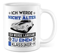 Tazza di compleanno, regalo di auto d'epoca, non invecchiare, voglio diventare un classico, idea regalo per gli amanti dell'auto, colleghi, amici, genitori, boomer, tazza da caffè, tazza da caffè