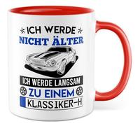 Tazza di compleanno, regalo di auto d'epoca, non invecchiare, voglio diventare un classico, idea regalo per gli amanti dell'auto, colleghi, amici, genitori, boomer, tazza da caffè, tazza da caffè