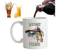 Tazza di design a forma di pesce, grande recipiente in porcellana, stampa personalizzata, manico, idea regalo per amanti del tè, forma di creatura marina scolpita, scherzo da bar, birra, sidro, latte