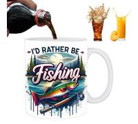 Tazza di design a forma di pesce, grande recipiente in porcellana, stampa personalizzata, manico, idea regalo per amanti del tè, forma di creatura marina scolpita, scherzo da bar, birra, sidro, latte