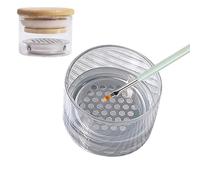 Tazza di detergente per spazzole per unghie, tazza di vetro per per chiacchiere a spazzola per con coperchio | Coppa di stoccaggio e filtro, strumento di pulizia della spazzola per ung