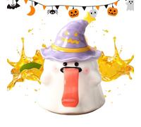 Tazza di drink di Halloween Tas-Halloween fatta di ceramica con coperchio, 450 ml di tazza di caffè fantasma per adulti | Navi divertenti da bere per ufficio, a casa, serate di film, birra, succo, vin