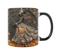 Tazza Di Halloween - Mug Da Tè Alle Streghe 350ml | Ceramic Hall0Ween Cup Con Witch Cat Design | Coppa Di Caffè Gotica Novità Per Donne | Usa Per Amanti Del Tè, Sorelle, Amici, Famiglia | Per