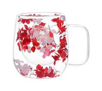 Tazza di - Insulated Mug | Coffee Mug | Double Wall Glass Tazze | Dried Flower Insulated Coffee Cup | Clear Heat Insulation Cup | Insulated Tea Tazze With Handle 200 ml per succo e bevande