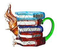 Tazza di libri, tazza di caffè in a forma di una pila di libri, bevande bookish carine per scrittori, insegnanti, amici, familiari, amanti della letteratura, donne, uomini, topo di biblioteca