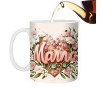 Tazza di mamma, tazza di caffè mamma | Tazza di consumo della festa della ceramica - Elegante motivo floreale Apprezzamento tazza di tè per gli amanti del tè Figlia figlio new mamme femmina