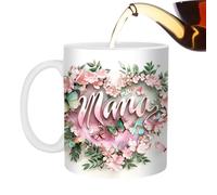 Tazza di mamma, tazza di festa della mamma, tazza di consumo della festa della ceramica - Elegante motivo floreale apprezzamento tazza di tè per gli amanti del tè figlia figlio new mamans feme