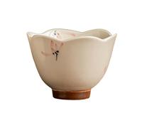 Tazza di orchidea rosa dipinta a mano in ceramica semplice e squisita utensili da bere personalizzati - bocca di fiori a sei petali 75ml