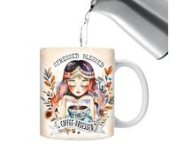 Tazza di parole con frase | Tazze in ceramica a tema caffè da 350 ml - Tazza da latte per la colazione per caffè, tè, cioccolata calda, tazza da tè per lavoro, cucina domestica
