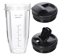 Tazza di ricambio for frullatore da 32 OZ con 2 coperchi, compatibile con frullatore Ninja Auto IQ BL450 BL480 BL642 BL680 BN801 SS101 SS151