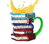 Tazza di stack di libri - Affascinante America di libri Coppa di caffè, collezione di tazze bookish | BOOKWORM GEBWORD, Biblioteca Brew Holder, bevande bookware gravi per lettori, scrittori, ins