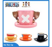 Tazza di un pezzo Tazza d'acqua Cosplay Creativo Tre fratelli Tazza di caffè a forma di cappello Anime Chopper Ace Sabo Tazza di ceramica per le feste 1pcs