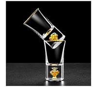 Tazza Di Vetro 24k oro foglio di cristallo liquori liquori sparati di vetro barra di vetro di alta qualità d'oro vodka piccolo colpi di bicchieri da vino bicchieri tazza Tazza Di Vetro Grande ( Color