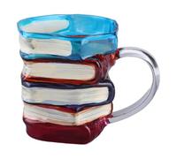 Tazza di vetro colorata 3D a forma di libro, tazza da caffè, decorativa, colorata, per la decorazione della scrivania, per gli amanti della letteratura (450 ml)