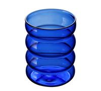 Tazza di vetro estetico, tazza di vetro ondulato - tazza da vino trasparente da 300 ml, tazza per succo di latte, bicchieri da birra al caffè ghiacciato, lavabili in lavastoviglie, bicchieri da bere