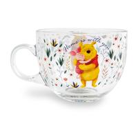 Tazza Di Vetro Florale Disney Winnie The Pooh E Piglet | Contiene 16 Once