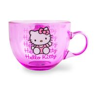 Tazza Di Vetro Rosa Hello Kitty Di Sanrio | Contiene 16 ONCE