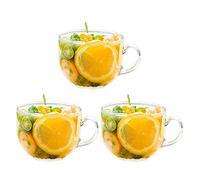 Tazza di vetro trasparente tazza di caffè tè latte colazione tazza regalo creativo 470ml, set di 3